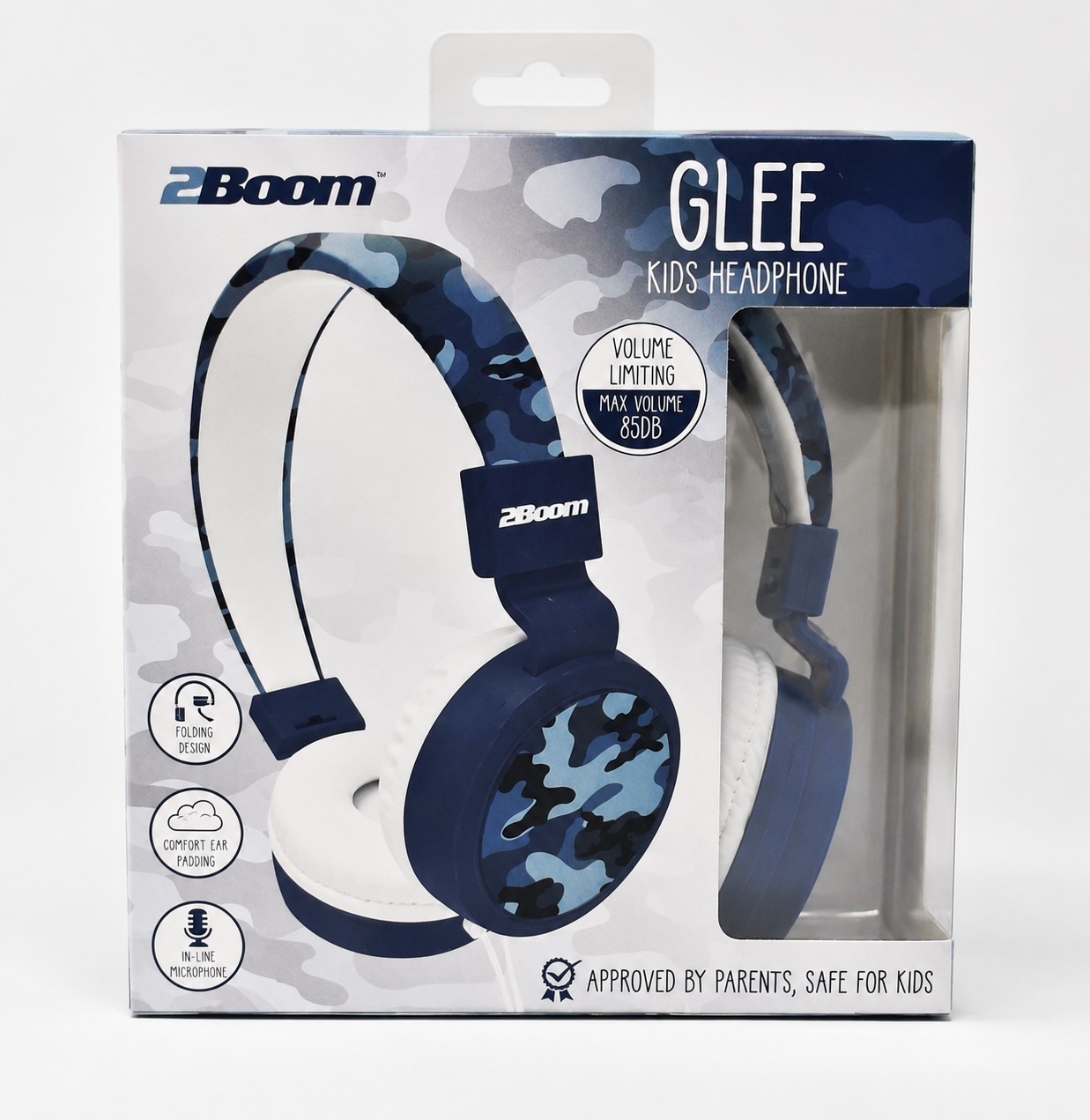 HEADPHONES BLUE W/MICROPHONE VolumeSafe (Max 85db) FOR KIDS NEW