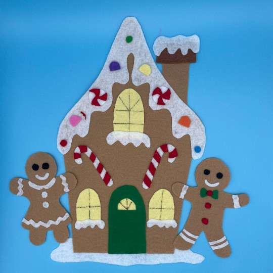 Gingerbread House Felt Board Pieces – Handcrafted Felt Pieces