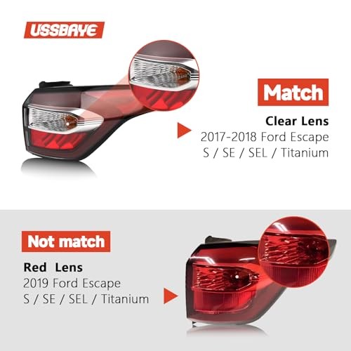 Tail Light Compatible with 2017 2018 Ford 17-18 Escape & Right Passenger Side