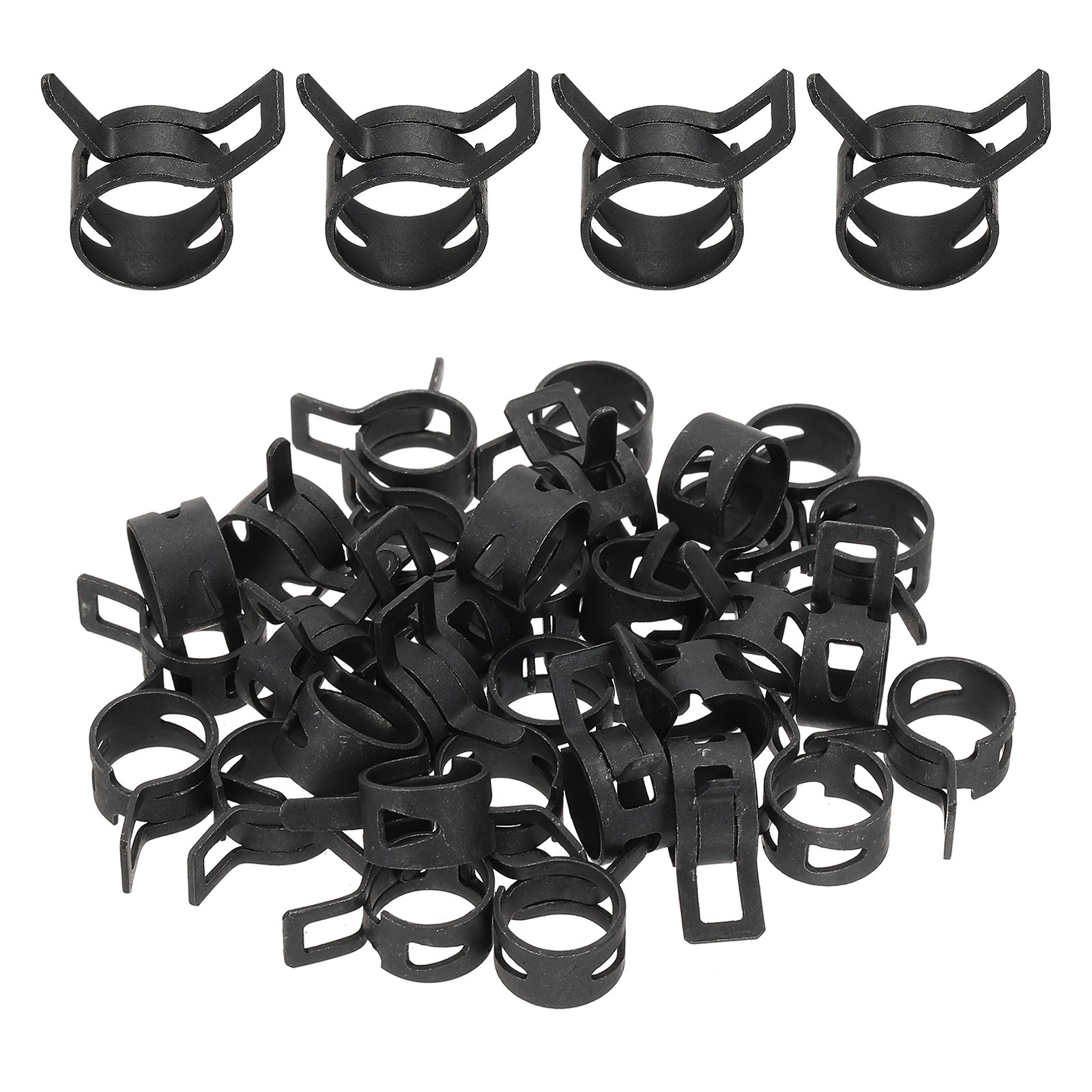 32 Pcs Spring Band Hose Clamps for 10.8-11.9mm OD 0.4″(10mm) ID Black