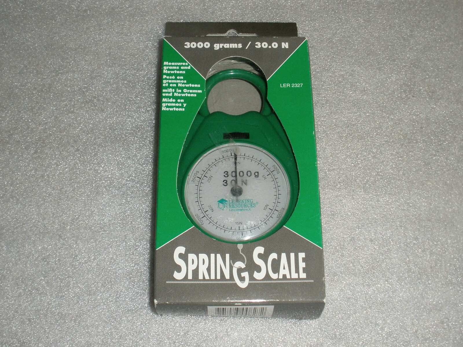 LEARNING RESOURCES SPRING SCALE LER 2327, 3000g / 30.0 N, NEW