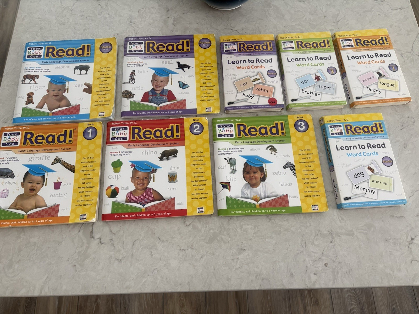 Your Baby Can Read Word Card and Books By Robert Titzer Starter, Review 1,2,3