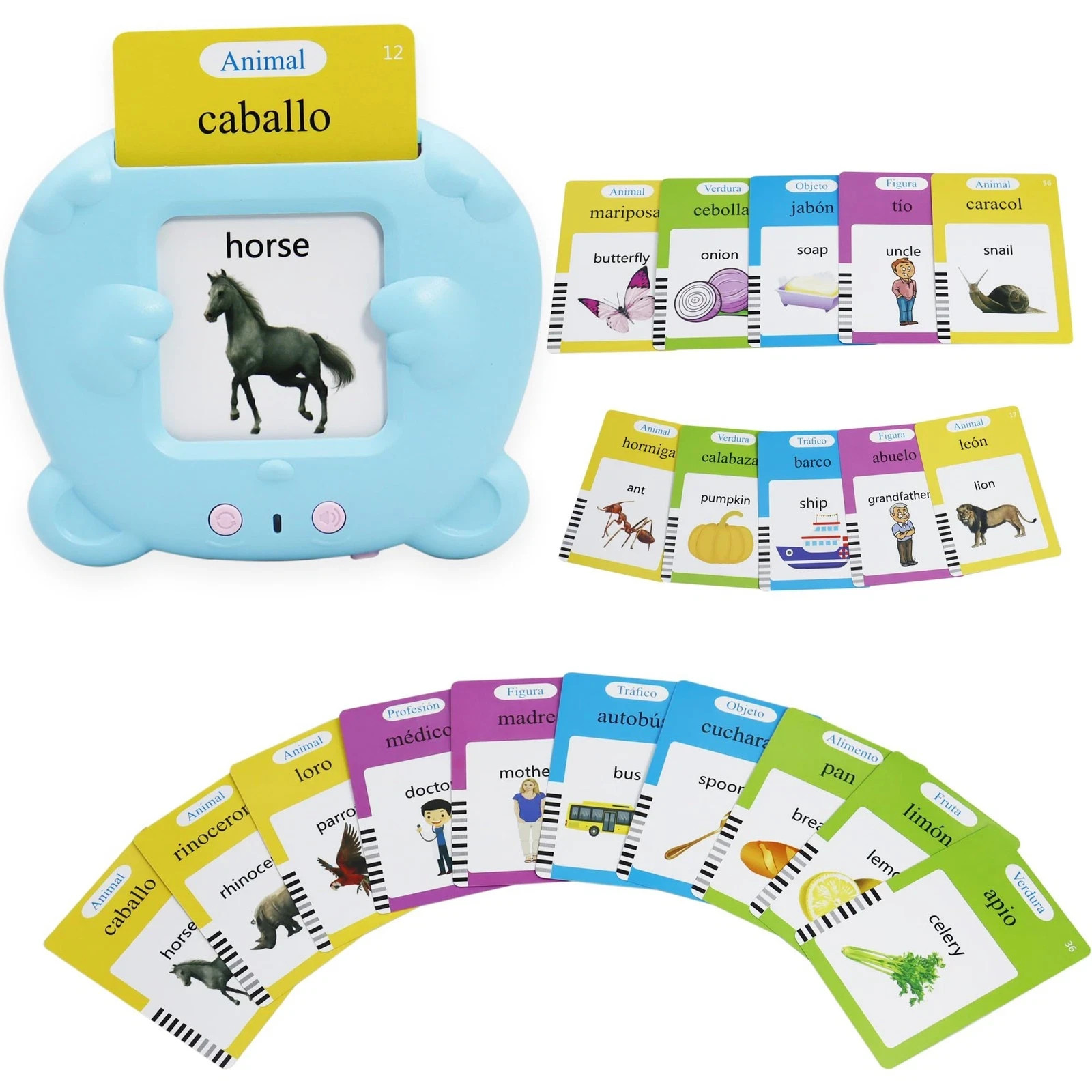 MAYAPHILOS Spanish and English Pocket Speech Therapy Toys with 224 Sight Word…