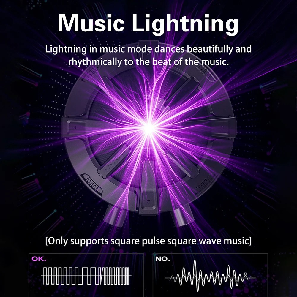Tesla Coil Bluetooth Music Box Arc Generator Artificial Lightning Touchable AEU