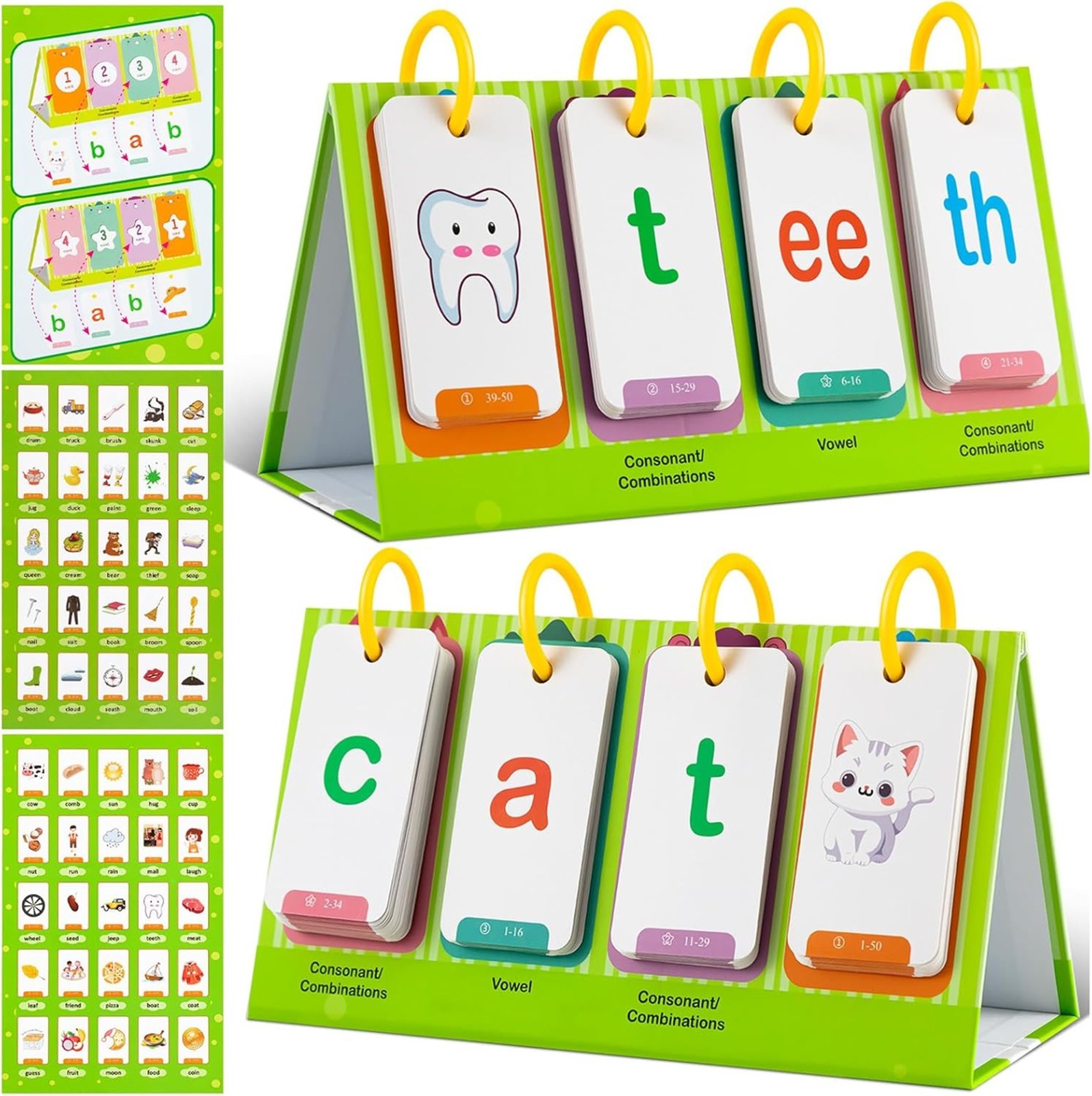CVC CVCC Words Games Phonics Flash Cards for Preschool Kindergarten Alphabet