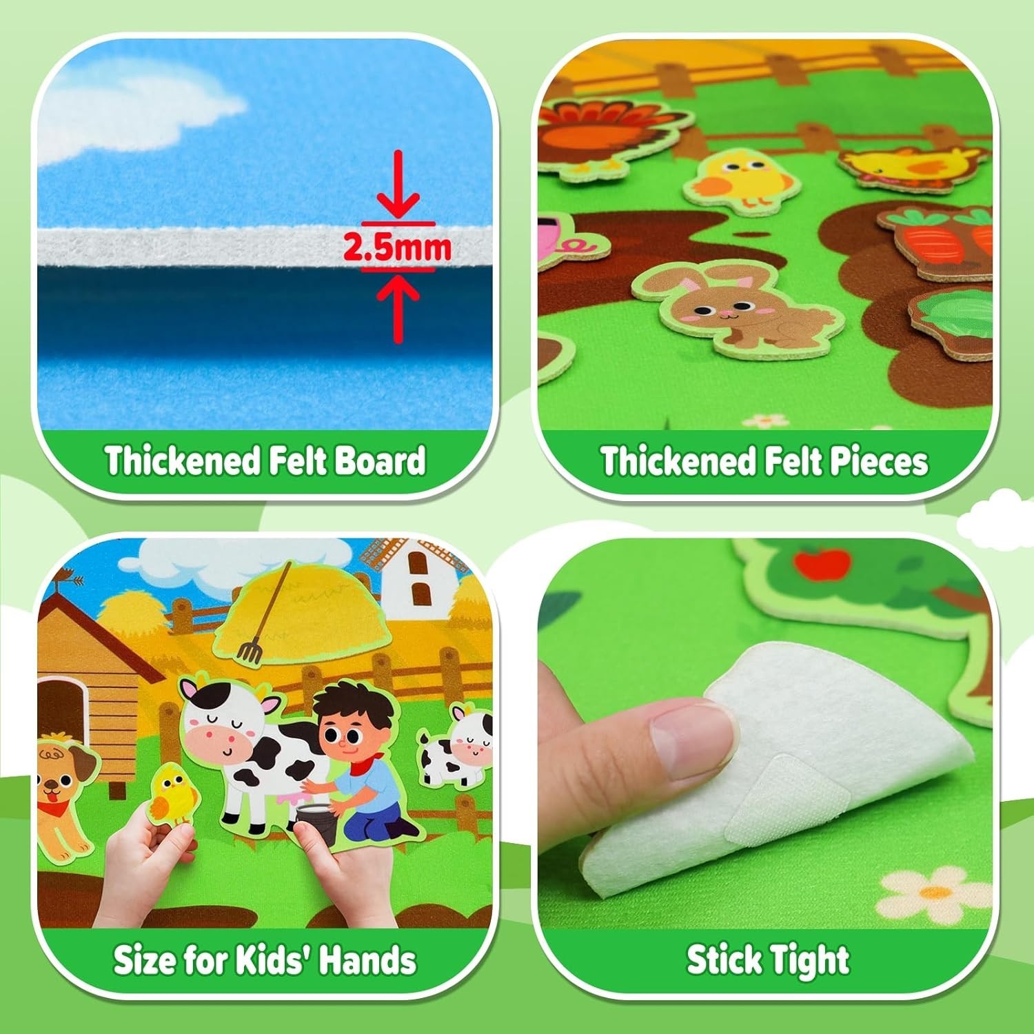 41-Piece Farm Animal Theme Interactive Felt Board – Fun Educational Toy for Kids