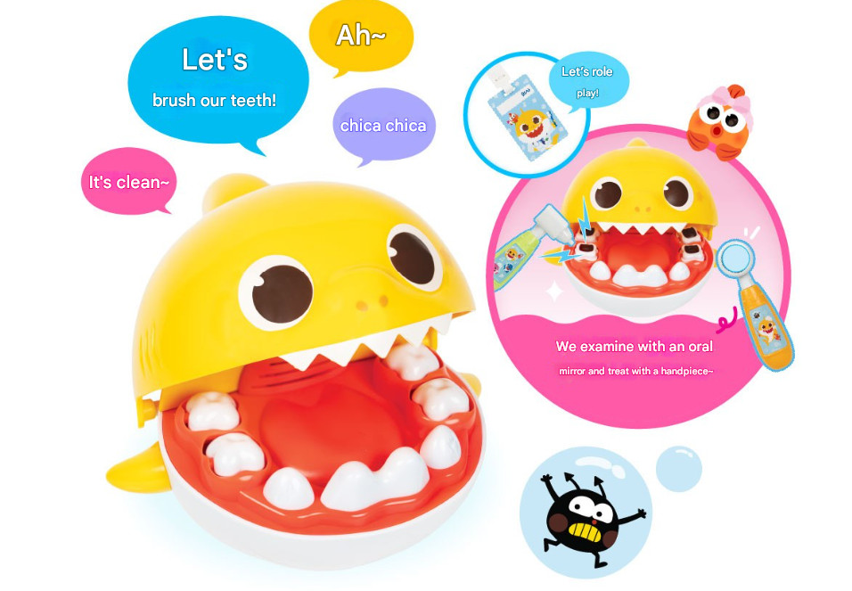 Pinkfong Baby Shark Kid Learning Brushing Teeth Oral Hygiene Toy Talking Singing