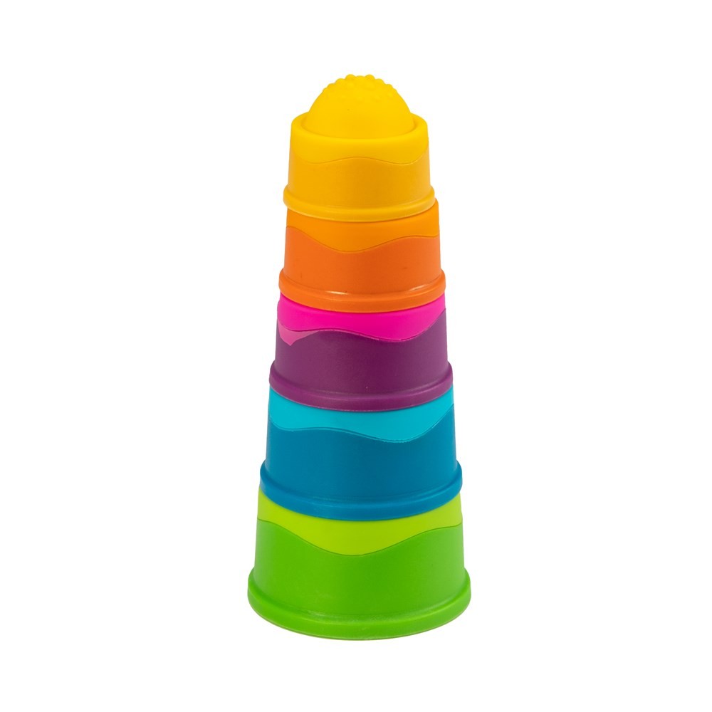 Fat Brain Toy Co Dimpl Stack for 6m+ Baby/Infants BPA Free Silicone Stacking Toy
