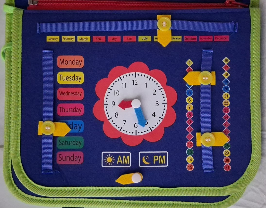 Toddlers Alphabet Board with Busy Book Carry Case Toy Age 3+ Learn Skills