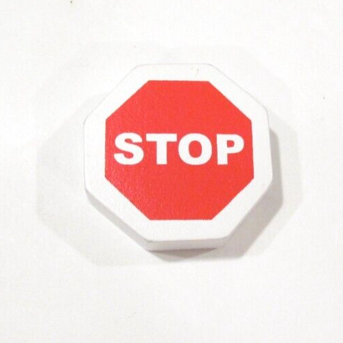 Lot of 7 Colorful Wooden Beads Bus Train Car Tree Stop Sign Tractor Boat / Ship