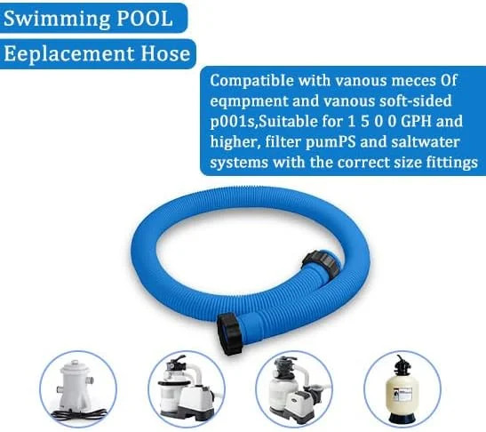 2 Pack 1.5 inch Diameter Pool Pump Replacement Hose for Above Ground Pools, 59 i