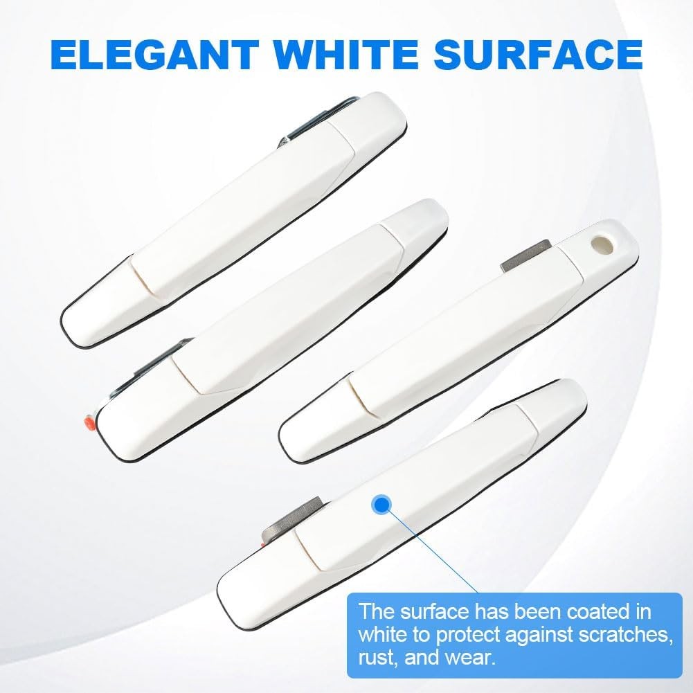JDMON White Exterior Door Handle Set Replacement for Chevy Silverado GMC Sierra