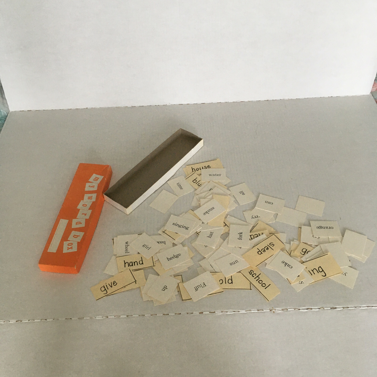 Vintage my word box learning toy paper craft art paper collage supplies
