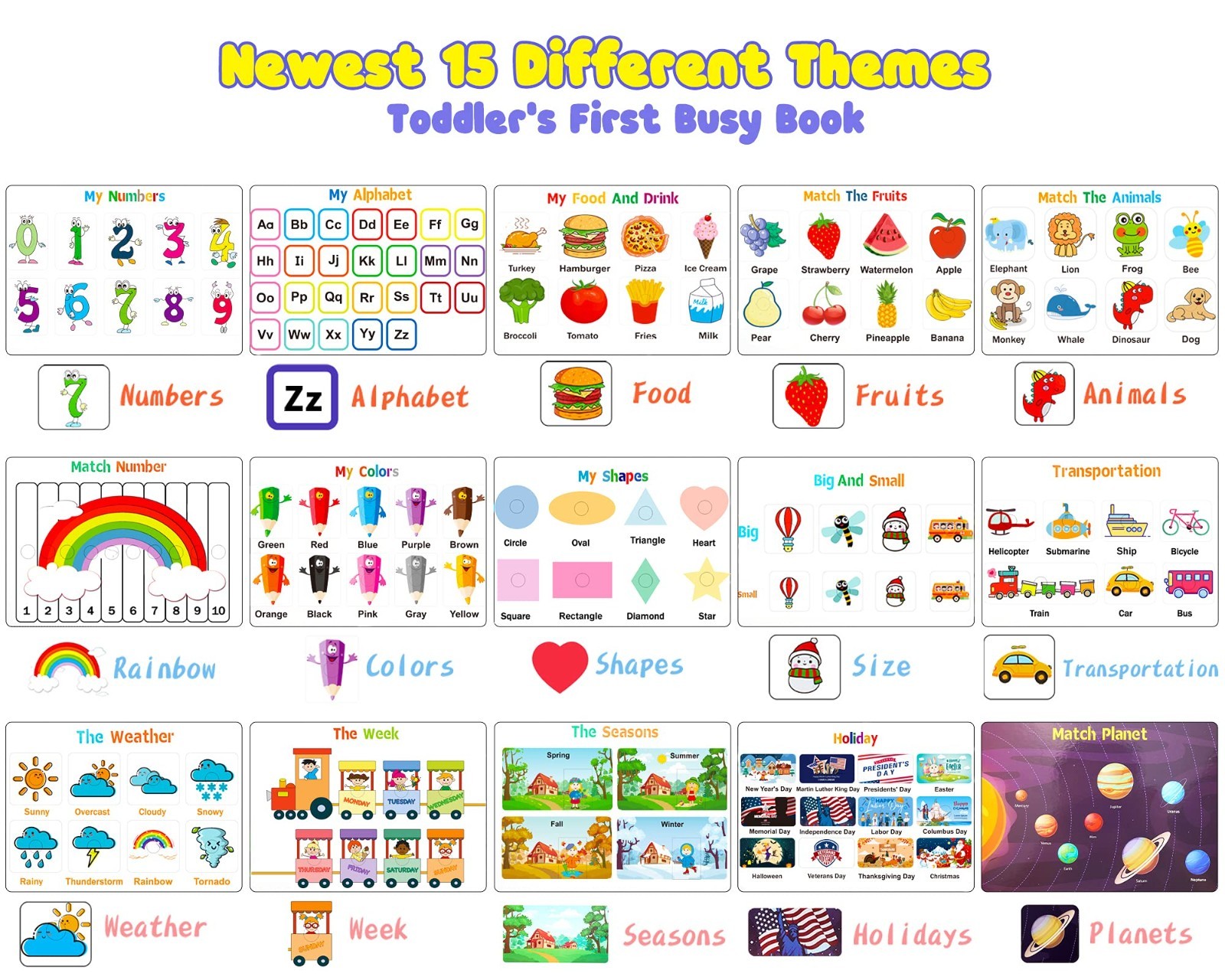 Montessori Learning Activities Busy Book – Toddler Workbook, Autism Materials &