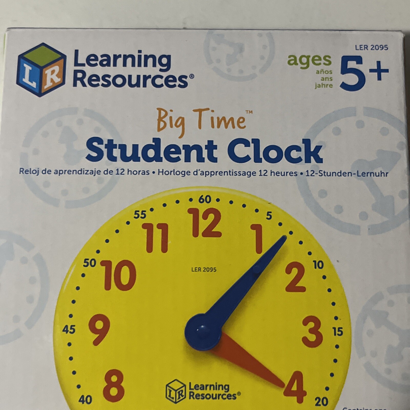 Learning Resources Big Time Student Clock Teaching & Demonstration 12 Hour