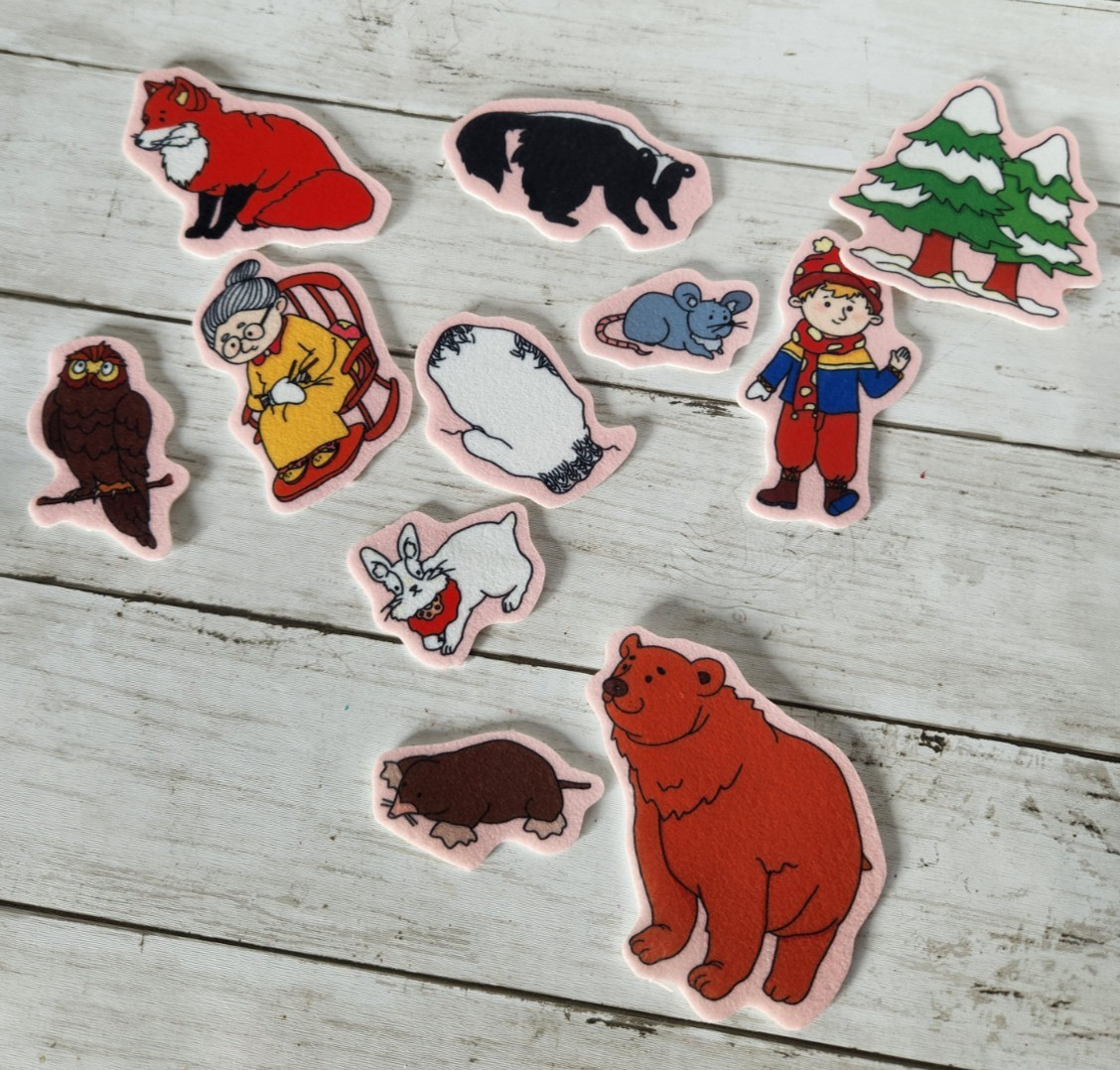 Twinkl Education “The Mitten” Soft Felt Story Character Cut Outs