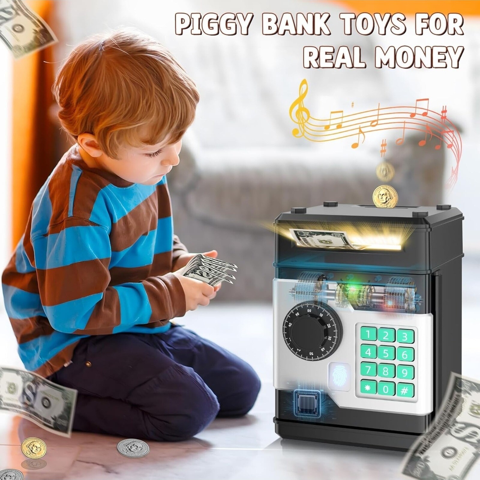 Piggy Bank, Automatic Electronic Piggy Bank for Kids Boys Girls