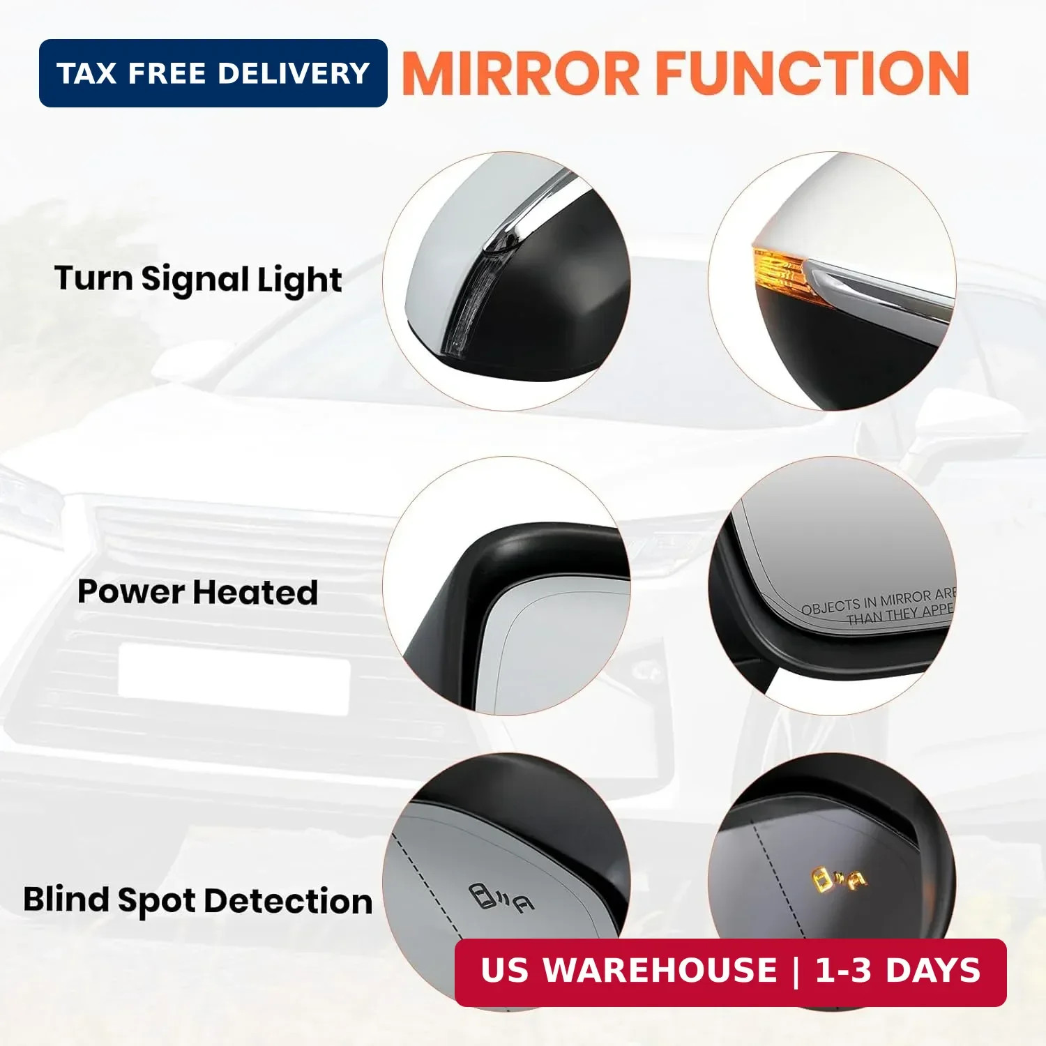 Right Passenger Side Mirror For 2016-2022 Lexus RX350 350L RX450H RX450HL Mirror