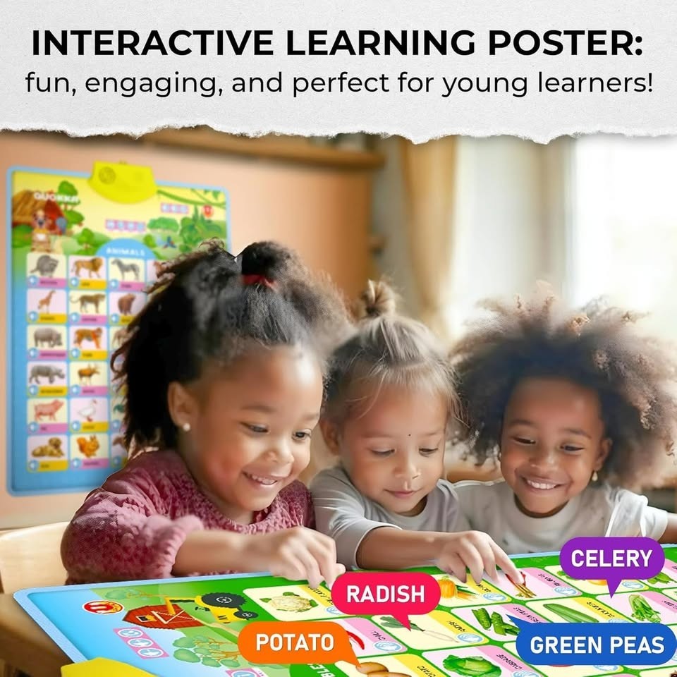QUOKKA Interactive Learning Posters 4 In 1 Set Homeschooling Preschool School