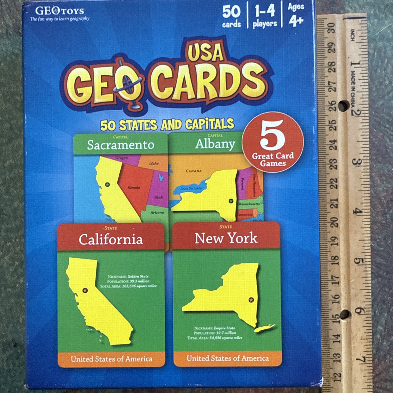 USA Geo Cards In Excellent Condition- Flashcards Or 5 Great Games- US Geography