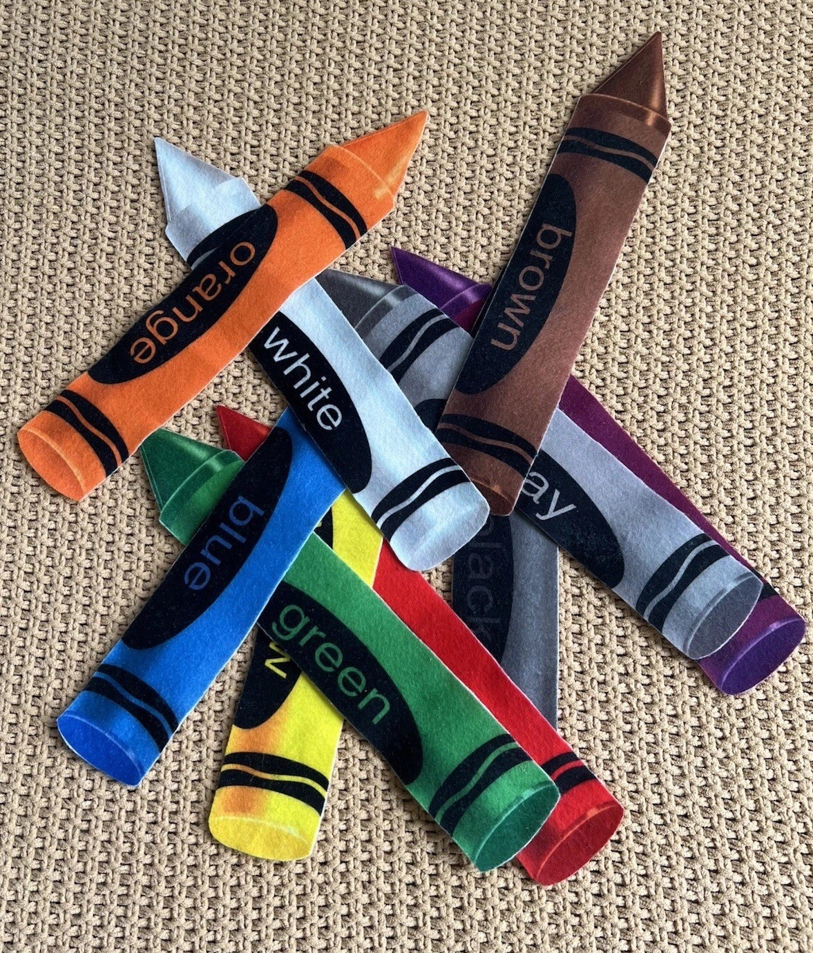 Learning Time Colors Crayon Felt Flannel Board Figures Set 10 Piece