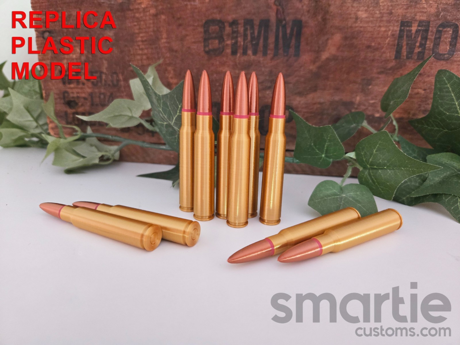 25 – FAKE 7.7×58 Arisaka Japan Ammo Cartridges – Accurate Size Plastic Replica