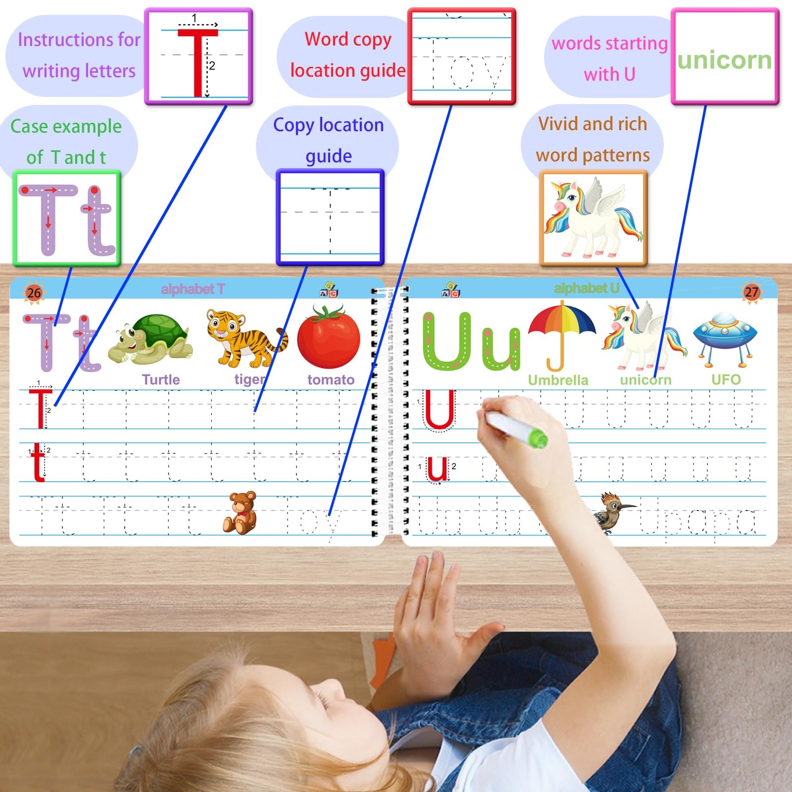 Preschool Learning Activities Educational Workbook – Prek Montessori Handwrit…