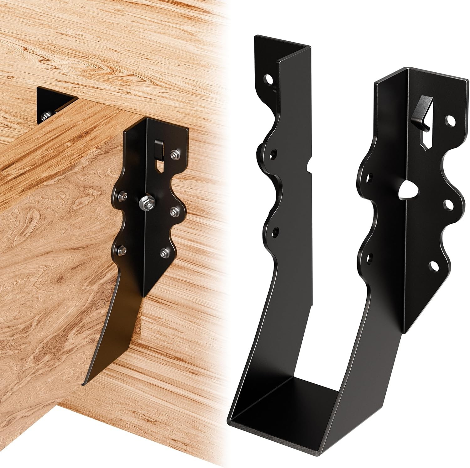25 Pcs Black 2×6 Joist Hangers for Wood, Rafter Brackets, face Mount 2×6 Joist