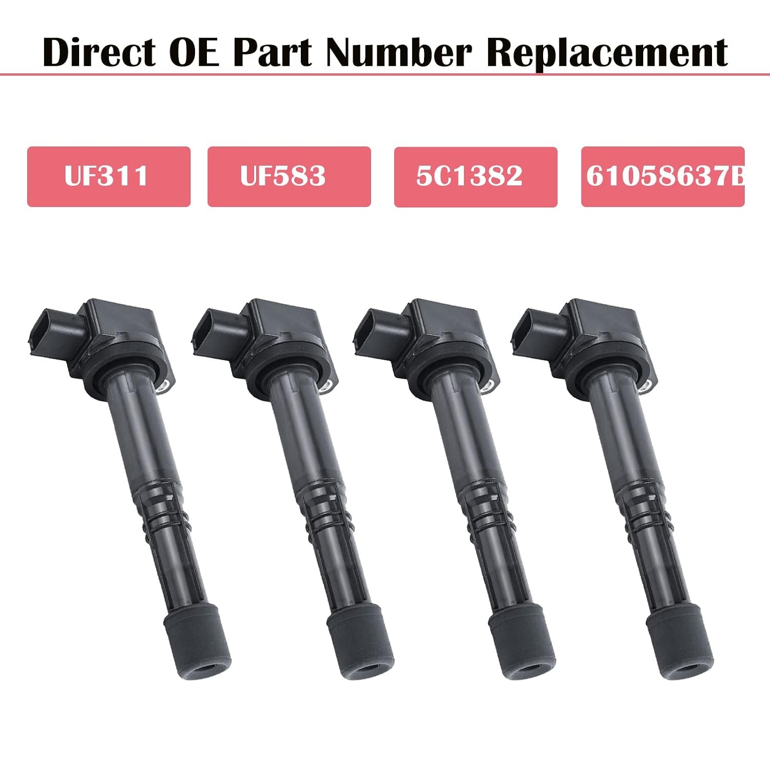 Set of 4 Ignition Coil Pack for Honda CRV Accord Civic SI Element | L4 2.4 2.0 E