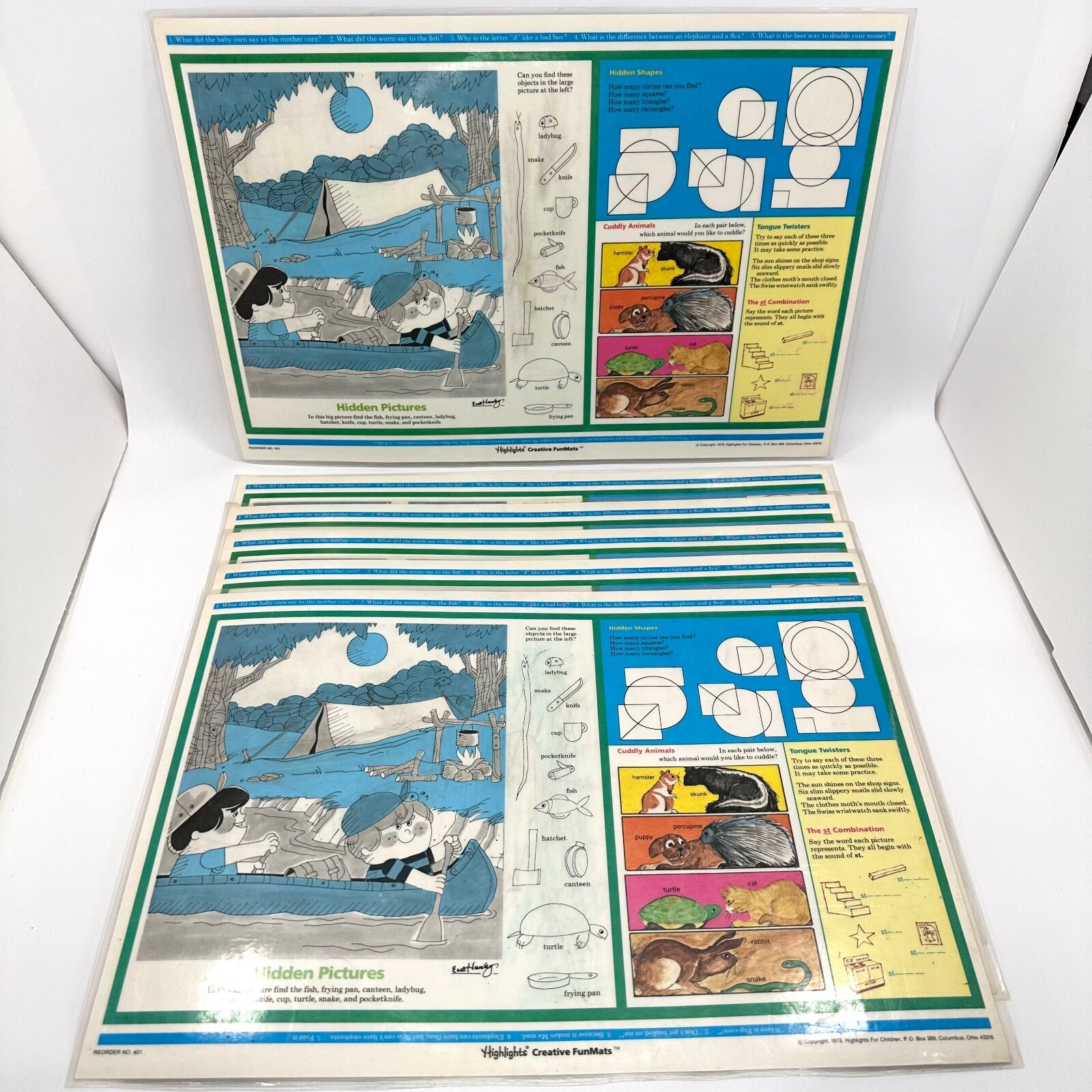 Highlights Creative Funmats 20 Laminated 1978 Vintage
