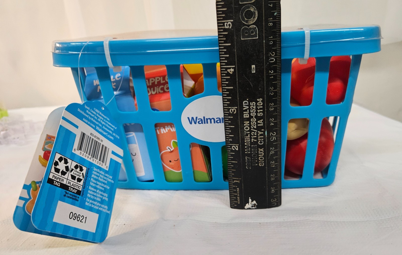 NIP SPARK Create Imagine 24 Piece Blue WALMART Shopping Grocery Basket Toys