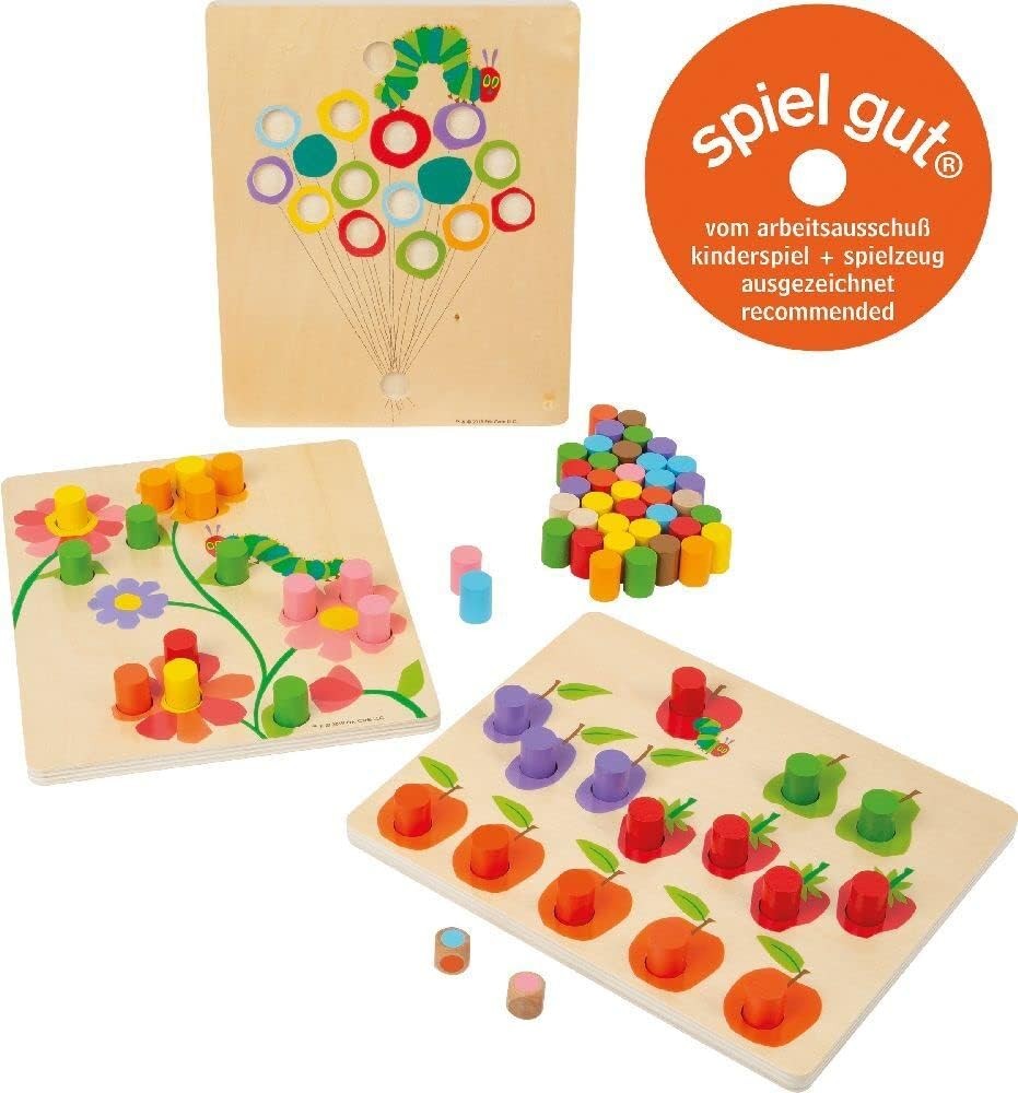 Small Foot Colour Play Very Hungry Caterpillar Wooden Educational Toy for Sortin
