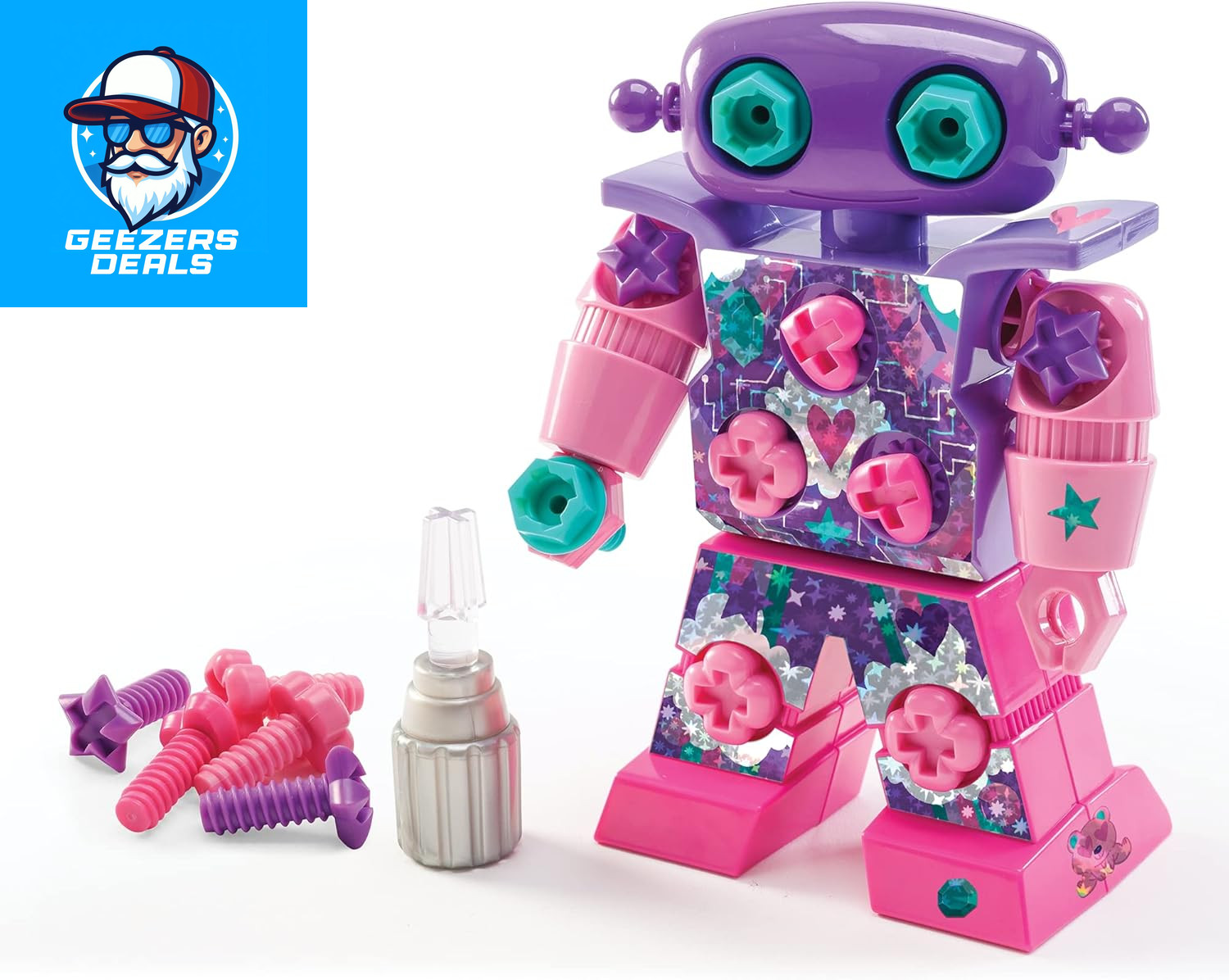 Design & Drill Sparklebot – Take Apart Robot Toy, STEM Building Toys for Kids, T