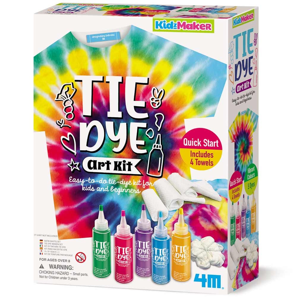 Ultimate 4M Tie Dye Art Kit Complete Set with Dyes, Towels & Instructions