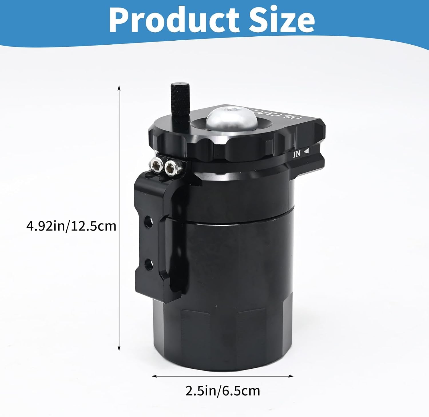 Oil Separator Reservoir Tank Engine Polish Baffled, 400ml Oil Catch Can Kit,