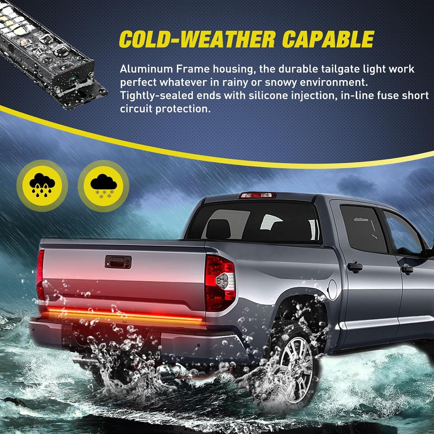 Nilight Truck Tailgate Light Strip 48″ Aluminum Frame Triple Row 780 LED Strip