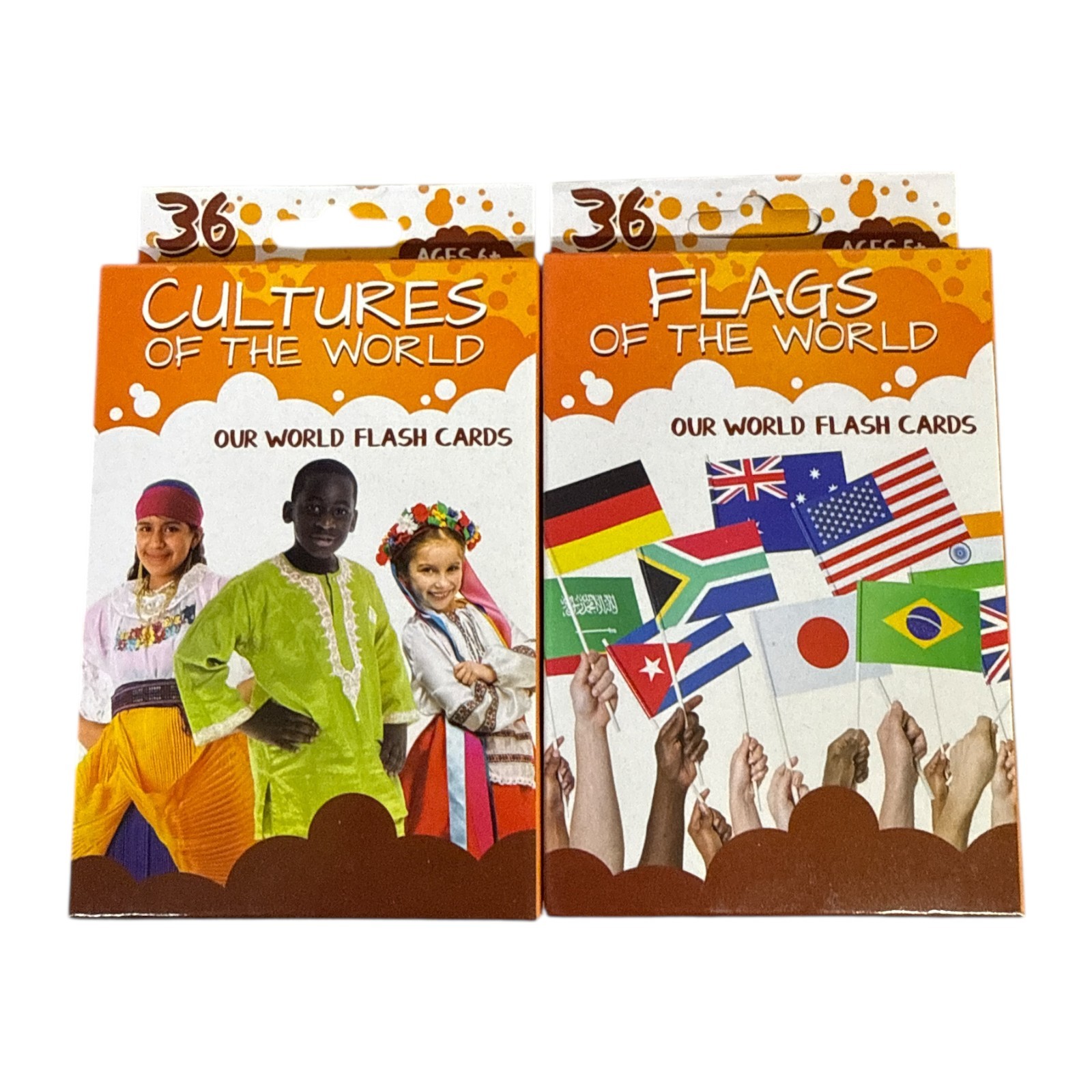 Cultures & Flags of the World Flash Cards Set – 2 Pack Educational Learning