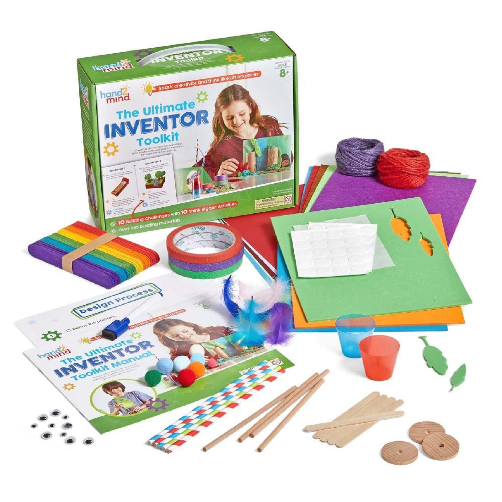 hand2mind Ultimate Inventor Toolkit 250pc STEM Set 8+ 10 Challenges