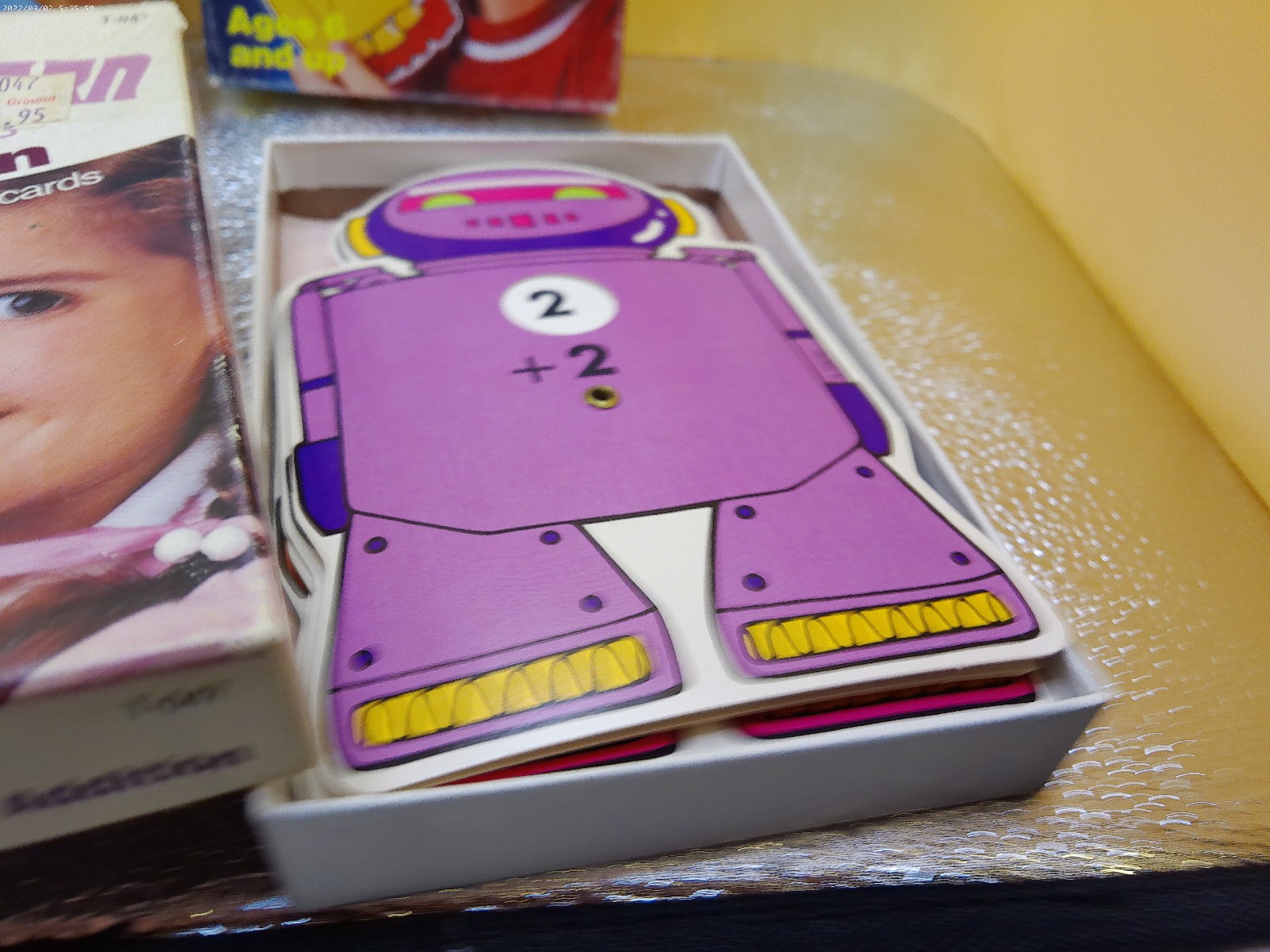 Spin n Learn flash cards – + / time vintage lot 4 1984 space robot computer