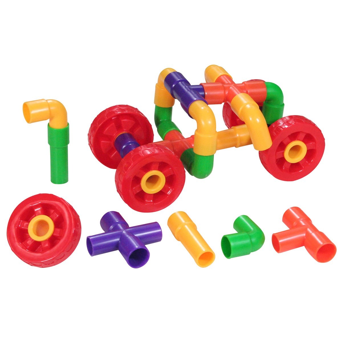 Joyn Toys Tubes and Wheels Construction Building Set – 72 Pieces