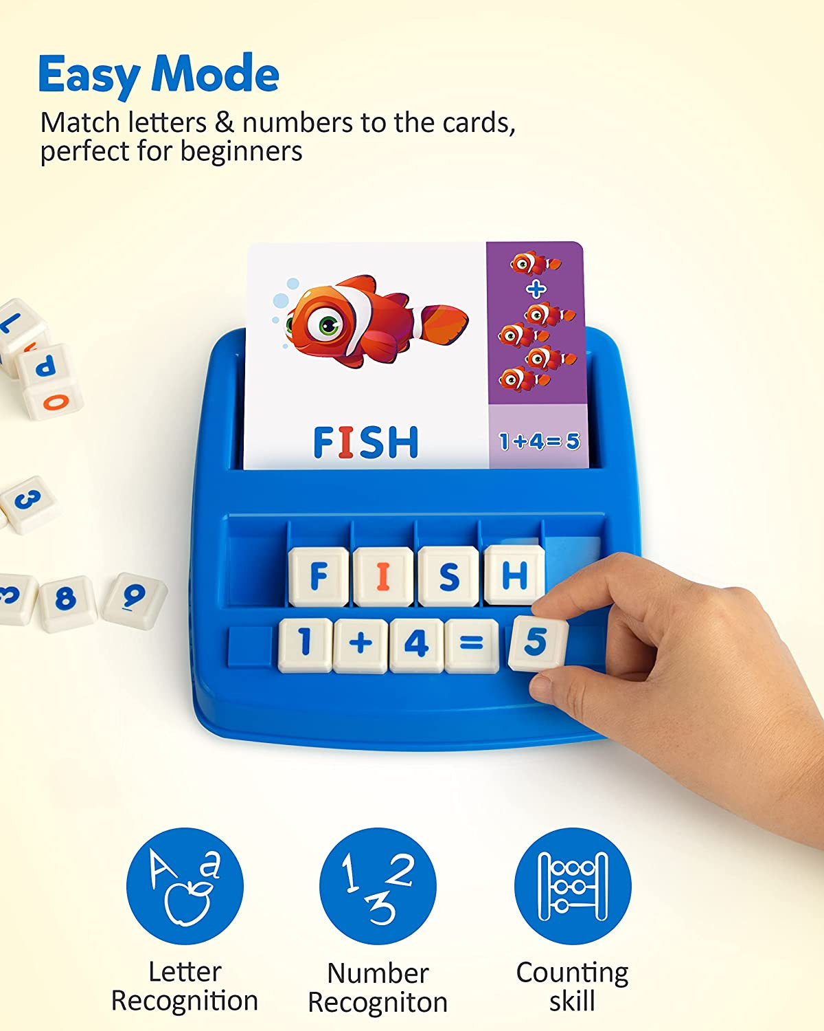 Matching Letter Game, Alphabet Spelling Reading Flash Cards, Math Number Words P