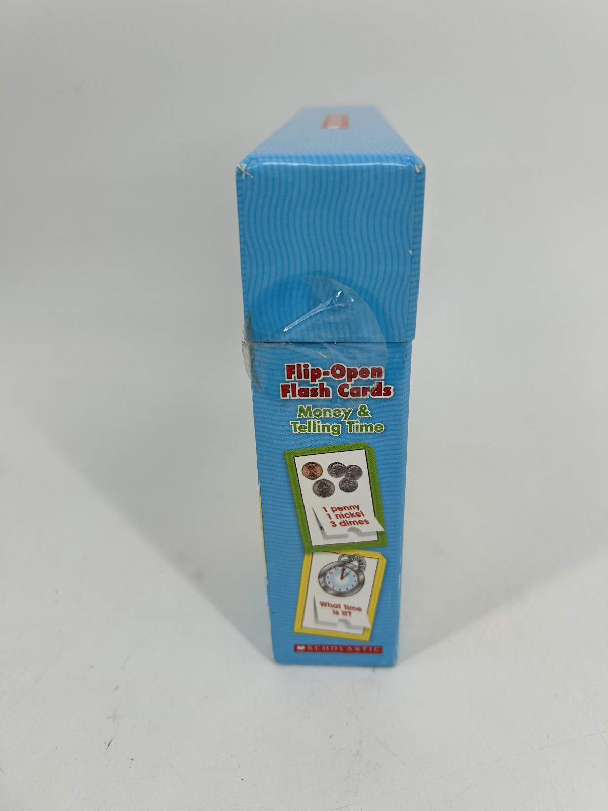 Scholastic Flip-Open Flash Cards Money and Telling Time 64 Sturdy Cards