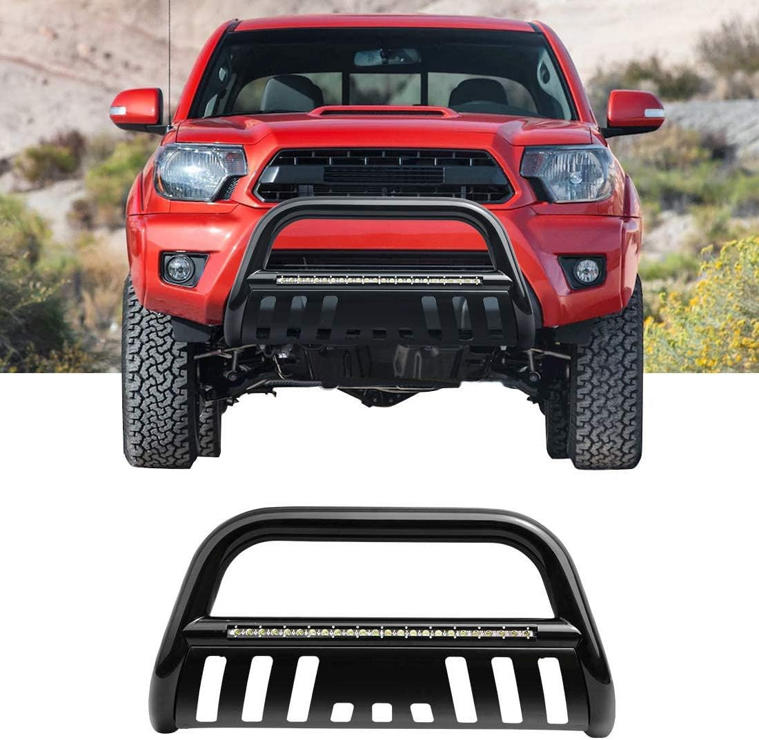 Bull Bar Compatible with 05-15 Toyota Tacoma 3″ Tube Brush Push Grille Guard Fro