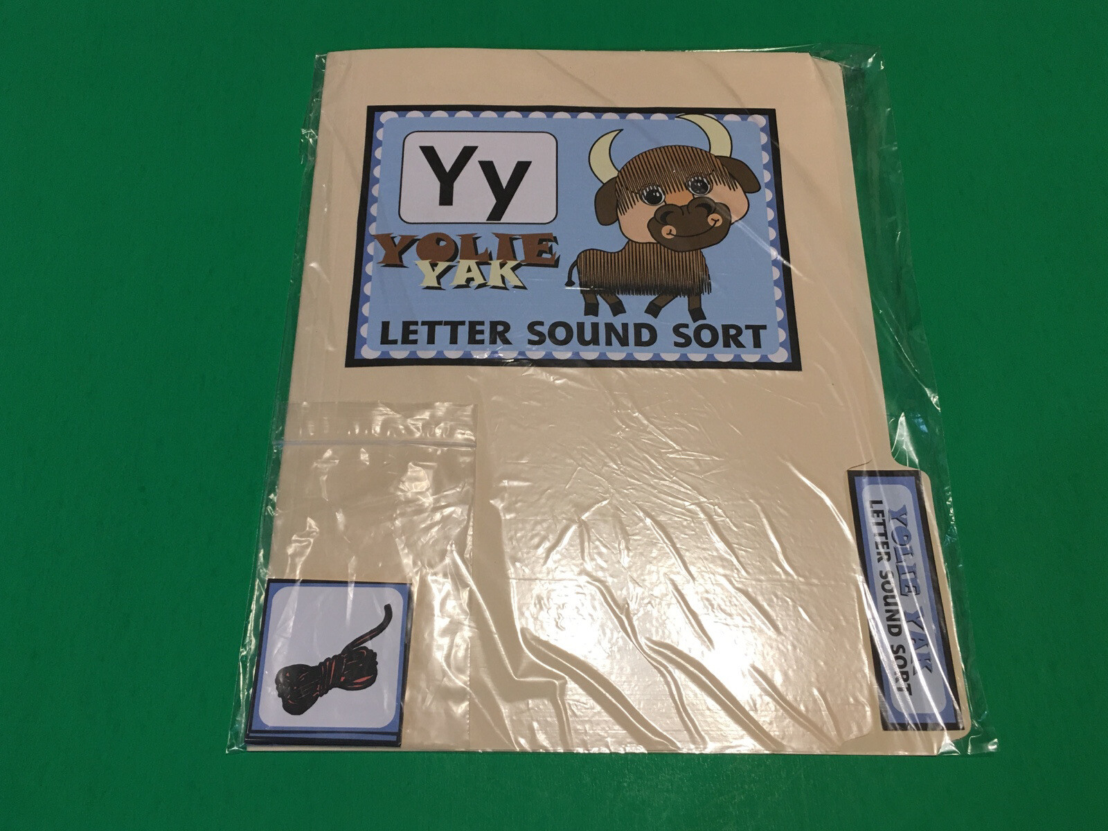 Yolie Yak – Letter Yy – DIY File Folder game – Printed / Uncut