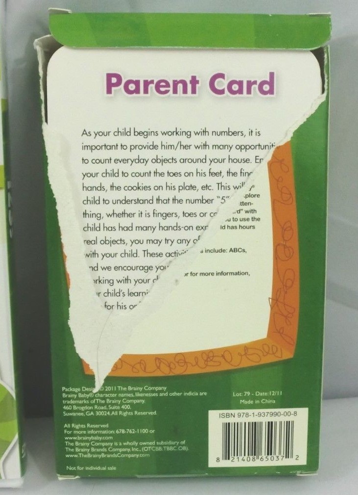 Brainy BABY 123’s ~ Book ~ Flash Cards ~ DVD (New-Sealed)