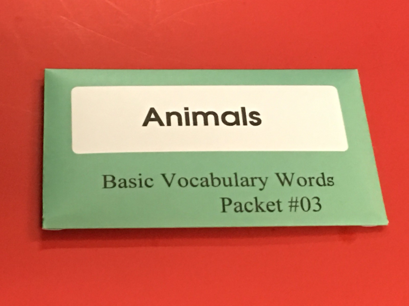 Animals – Basic Vocabulary Cards – ESL – Word Packet #3 – Animals (52 Words)