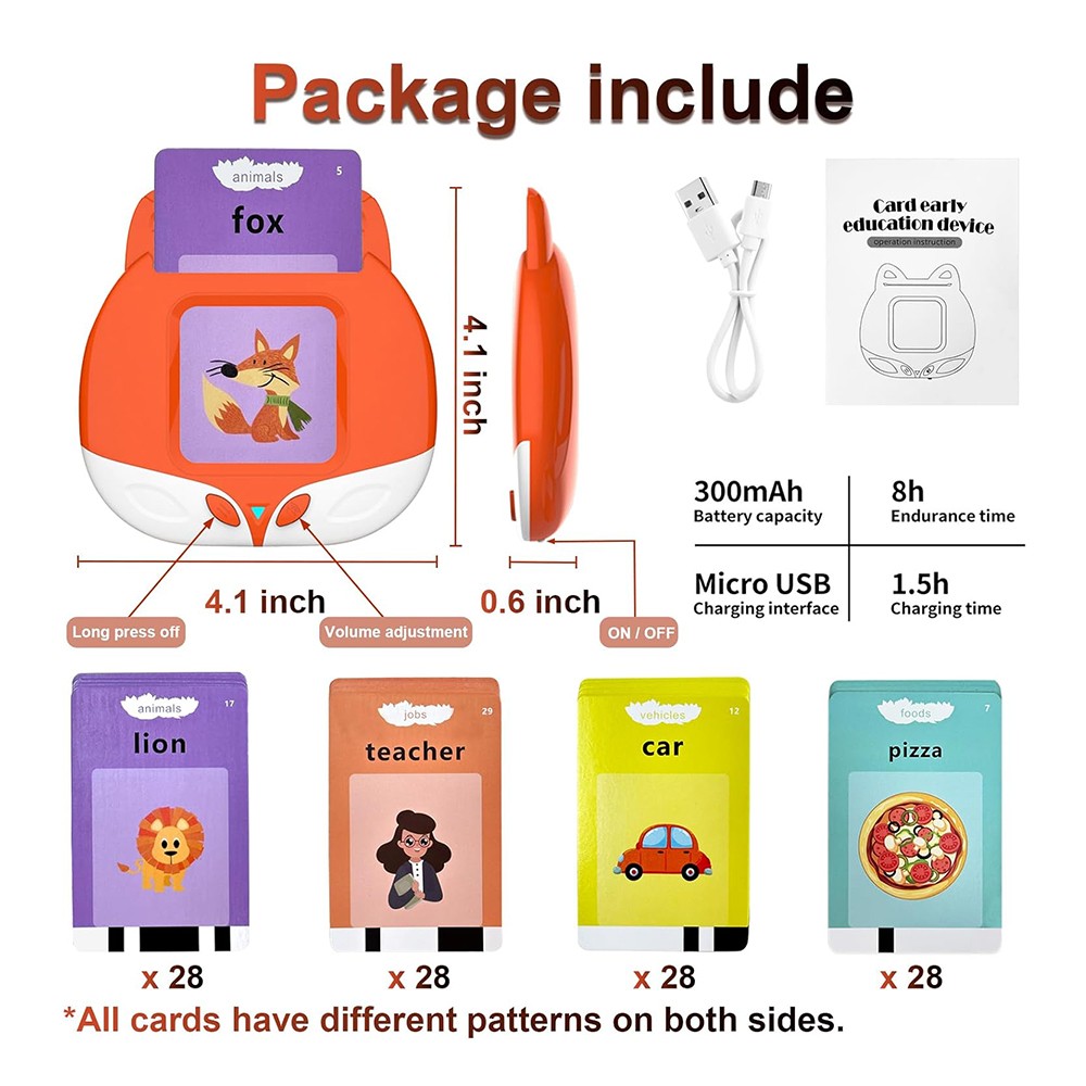 Toddler Kids Talking Flash Cards with 224 Sight Words Autism Speech Therapy Toys