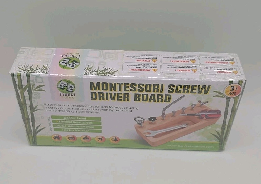 Kids Montessori Screwdriver Board Set Wooden Screw Driver Activities Educational