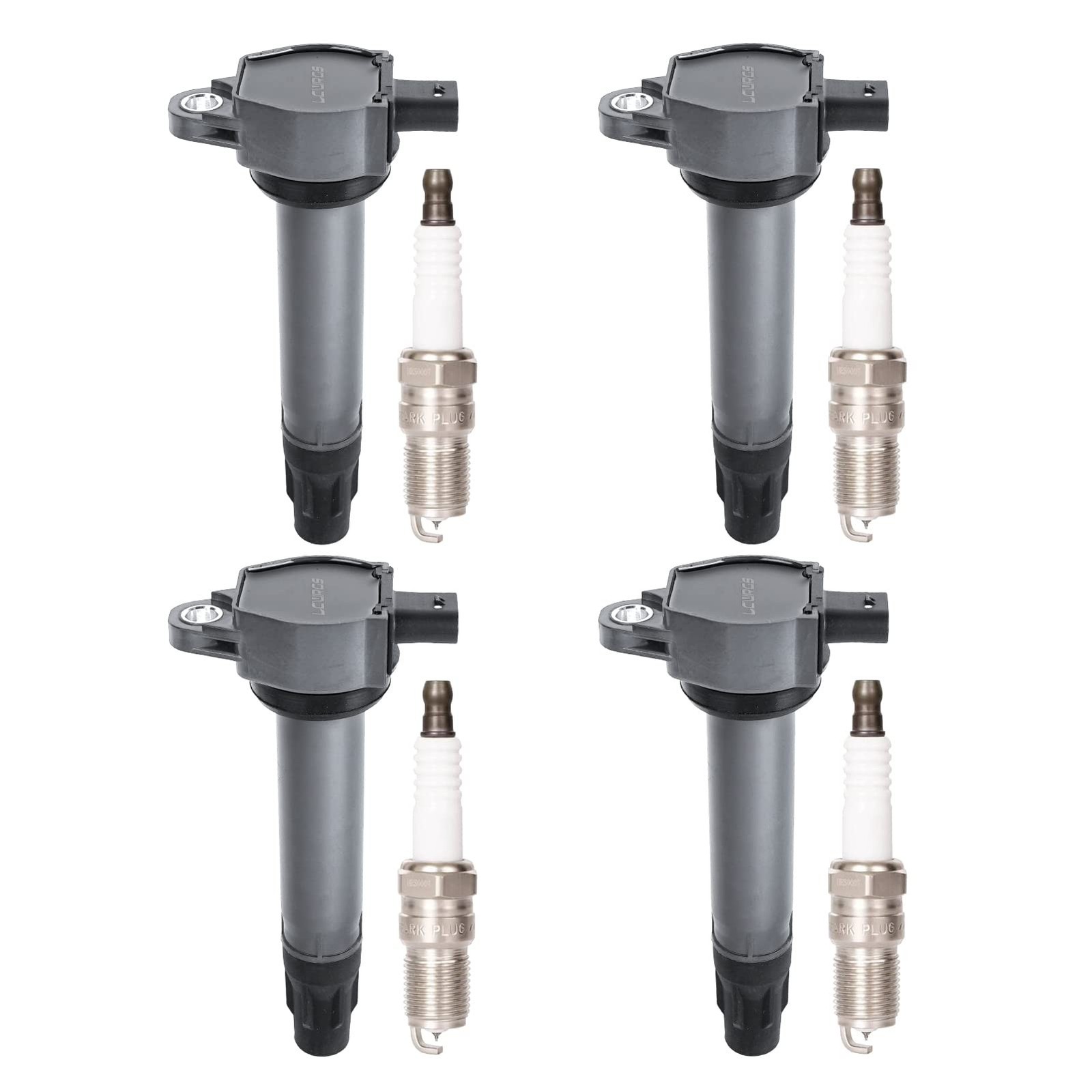 Set of 4 Ignition Coil Pack and Spark Plugs Fits for Jeep Patriot Compass Dod…