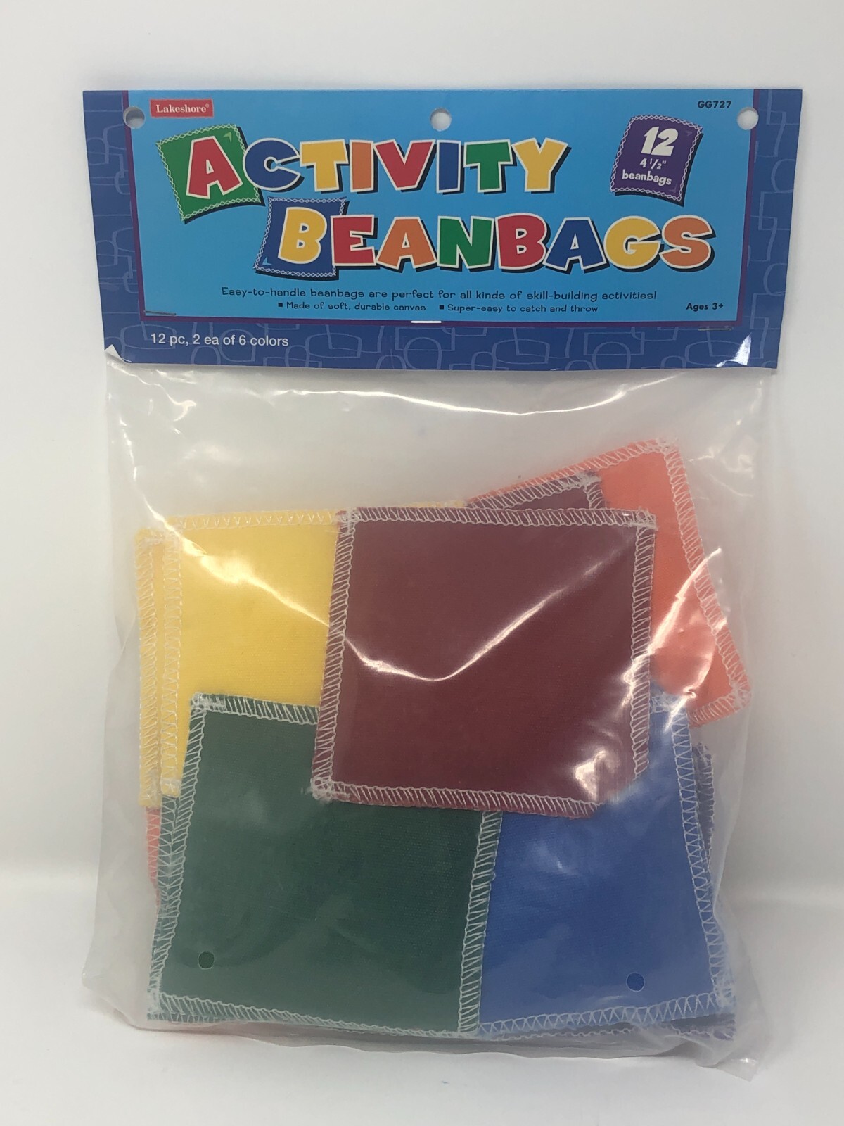 Activity Beanbags Set of 12. 4 1/2″ each. 2 each of 6 colors. Classroom, Daycare